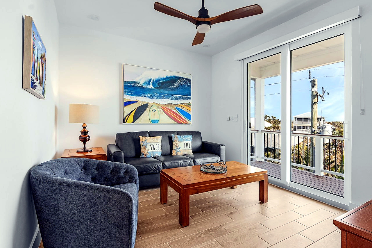 Do We Beach House interior living kitchen and gathering space photo