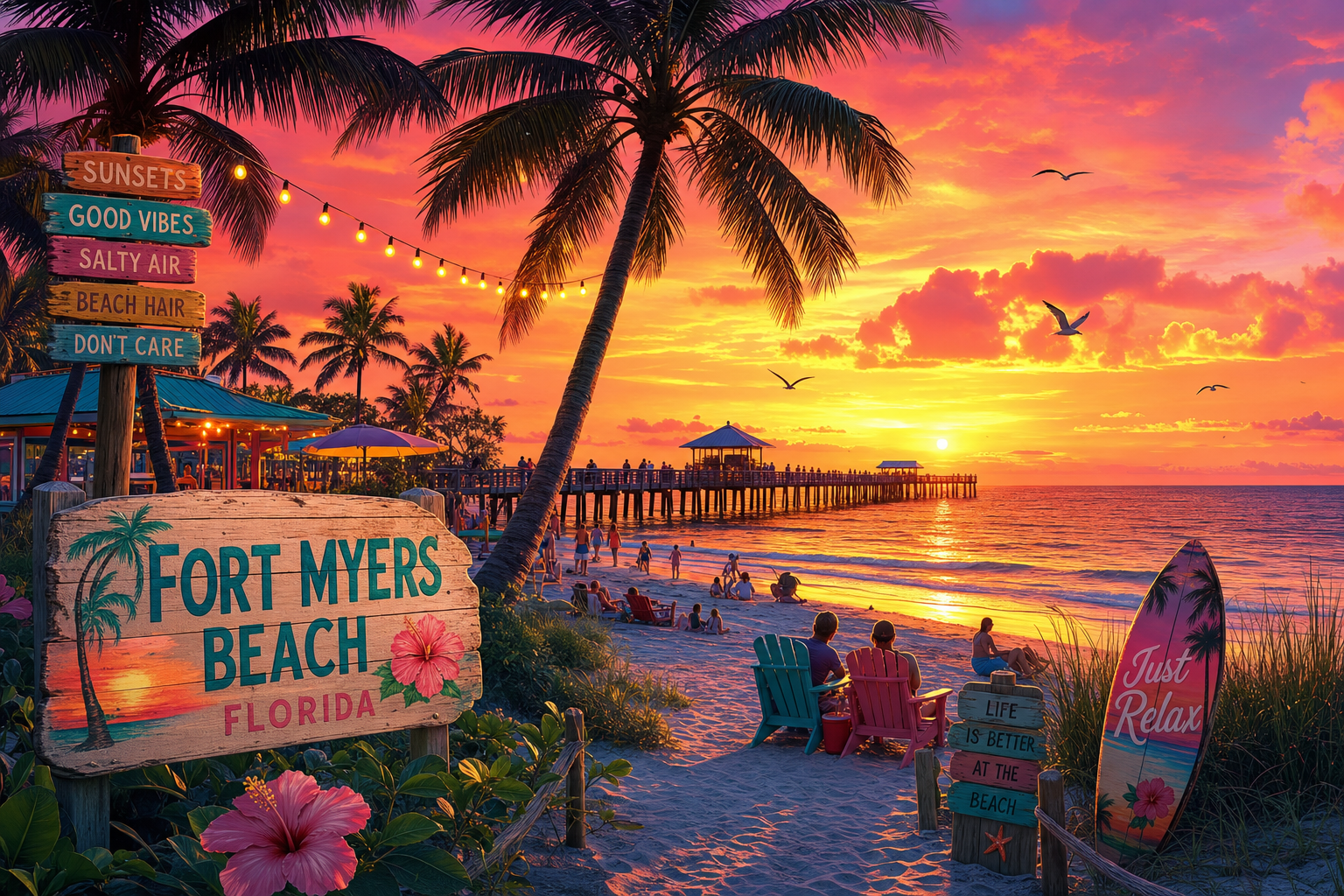 Sunset on Fort Myers Beach